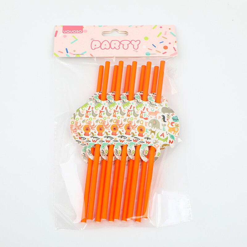 Cannucce di carta Party Animal World*10 pezzi