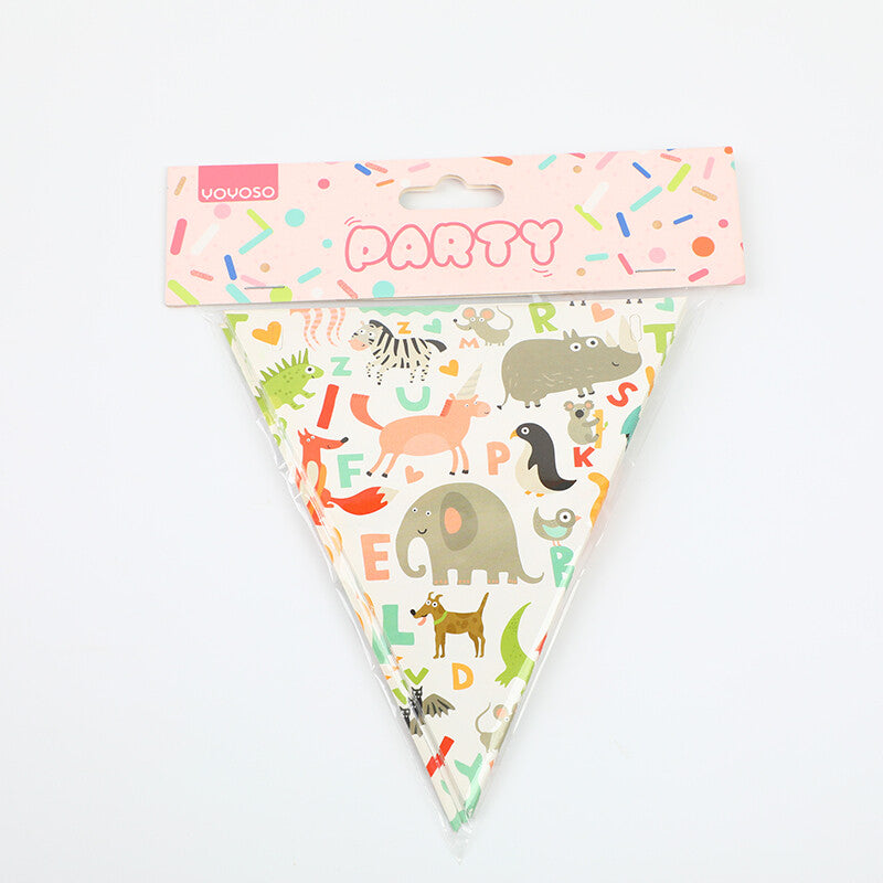 Bandiera triangolare del mondo degli animali da festa*12 pezzi