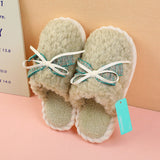 Pantofole da donna con fiocco di nastro dolce verde 36-37 metri