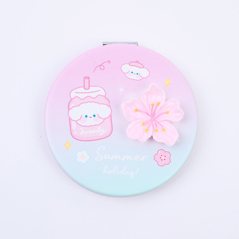 Specchio rotondo in pelle Sweet Season Double Sided Small