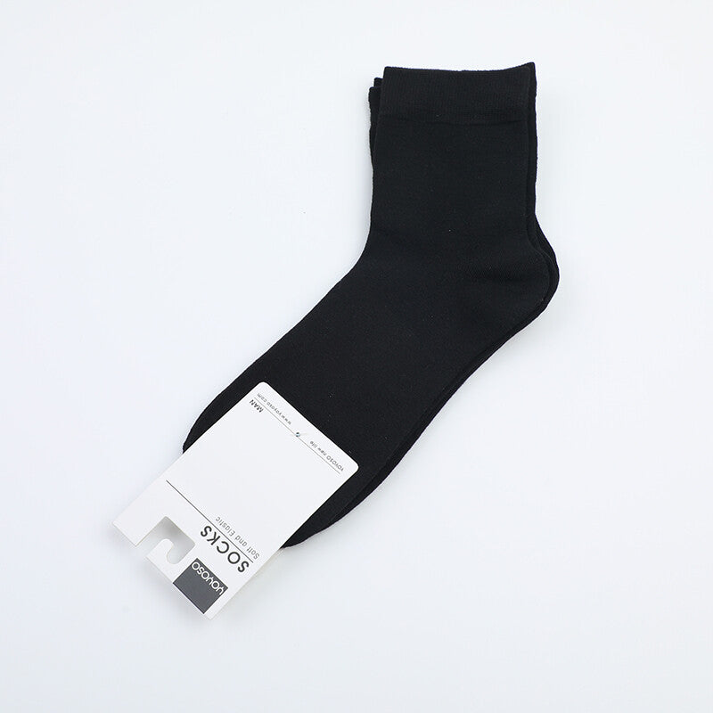 Calzini da uomo in cotone nuovi, tinta unita, a metà polpaccio