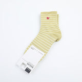 Calzini da donna in cotone con ricamo Love fino a metà polpaccio