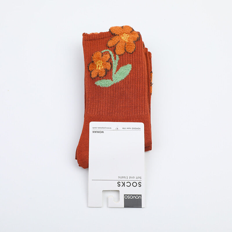 Calzini di cotone a metà polpaccio da donna alla moda per ragazze