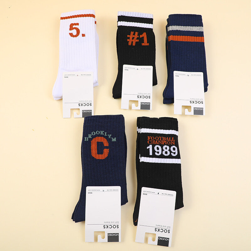 Calzini sportivi da donna in cotone a metà polpaccio, modello 1989, set da due paia