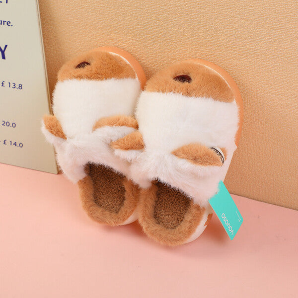 Pantofole per bambini a forma di cane di peluche 32-33