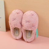 Pantofole da donna in cotone con fiocco piccolo romantico rosa 40-41