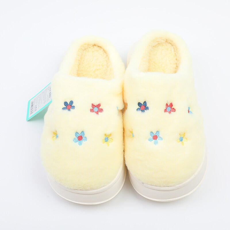 Ciabatte in cotone con piccoli fiori dolci coppia gialle 36-37