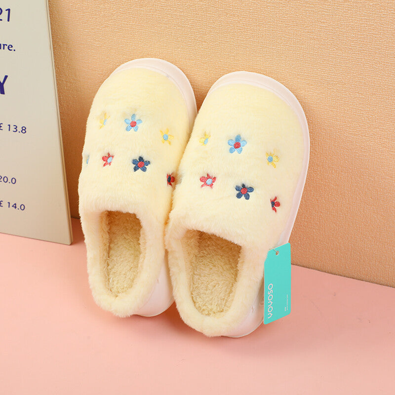 Ciabatte in cotone con piccoli fiori dolci coppia gialle 36-37