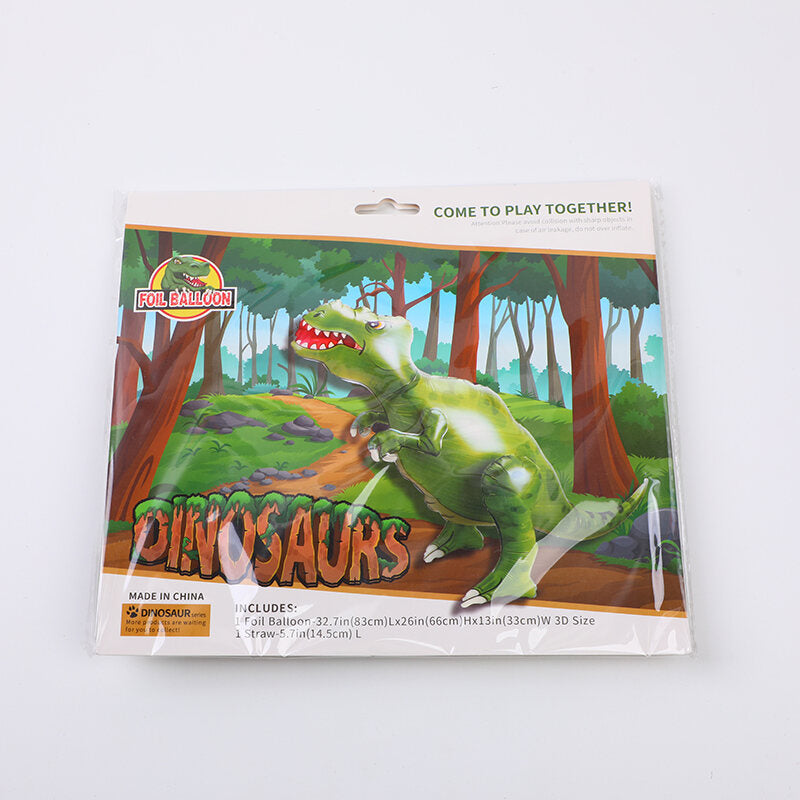 Pallone con bottone 3D, dinosauro verde, palloncino in alluminio-1 pz.