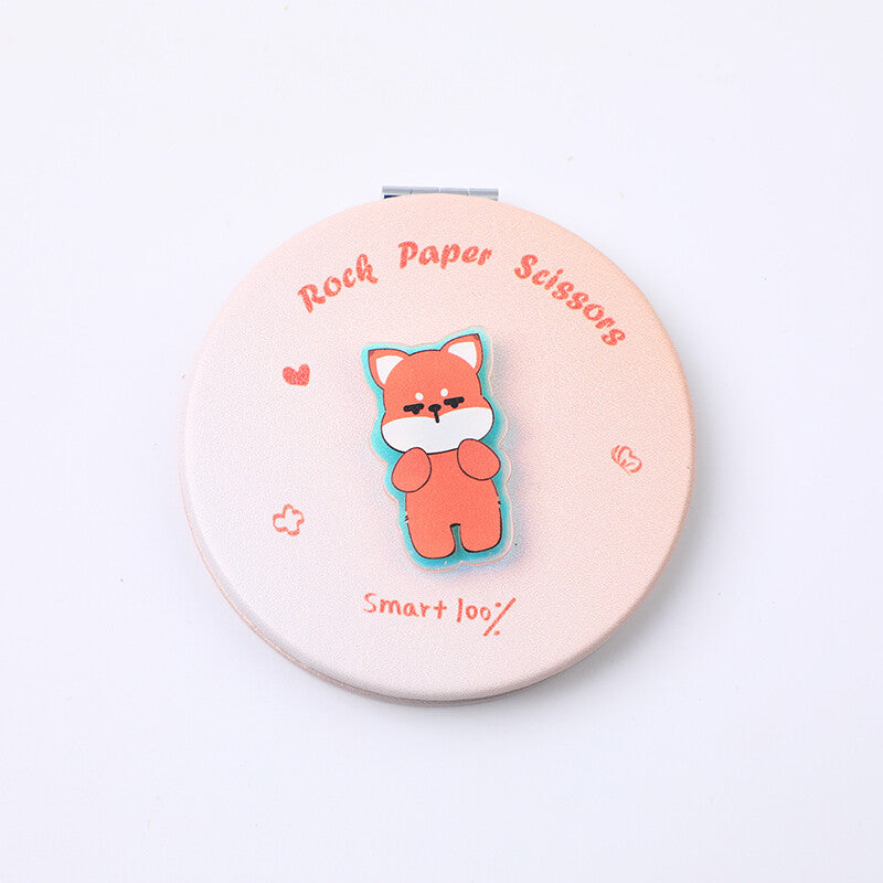 Specchio rotondo rotante laser con animali a forma di cuore