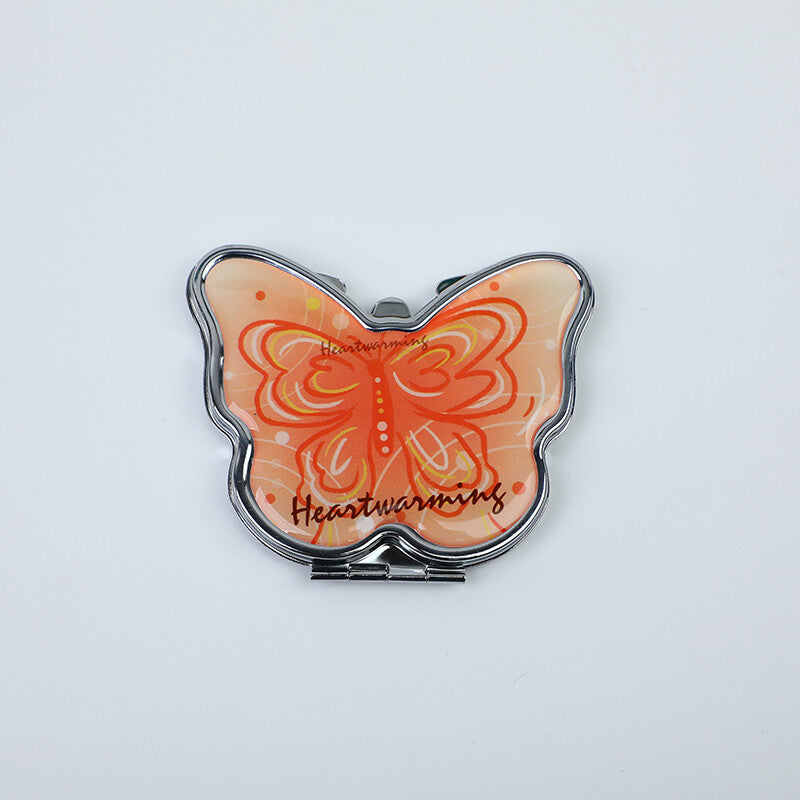 Specchio da trasporto semplice a forma di farfalla dipinta