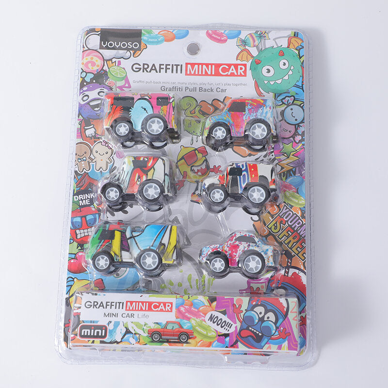 Graffiti mini car 6pcs