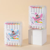 18 colori Triangle Lever Handy Box Pennarello a doppia estremità 218