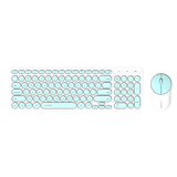 Tastiera e mouse senza fili di ufficio - bianco e verde