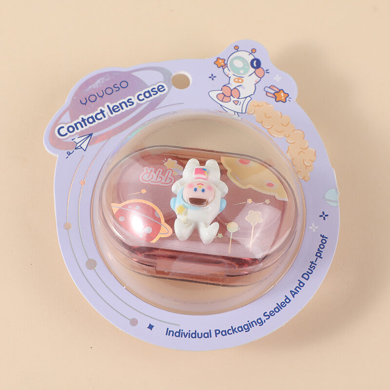 Custodia ovale per lenti a contatto della serie spaziale carina