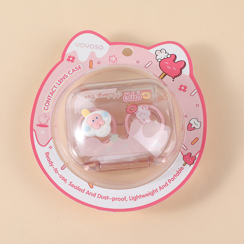 Astuccio simpatico per lenti a contatto della serie Creamy con flacone