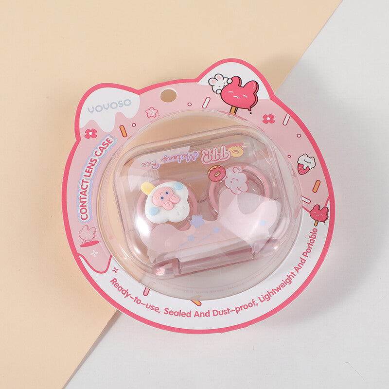 Astuccio simpatico per lenti a contatto della serie Creamy con flacone