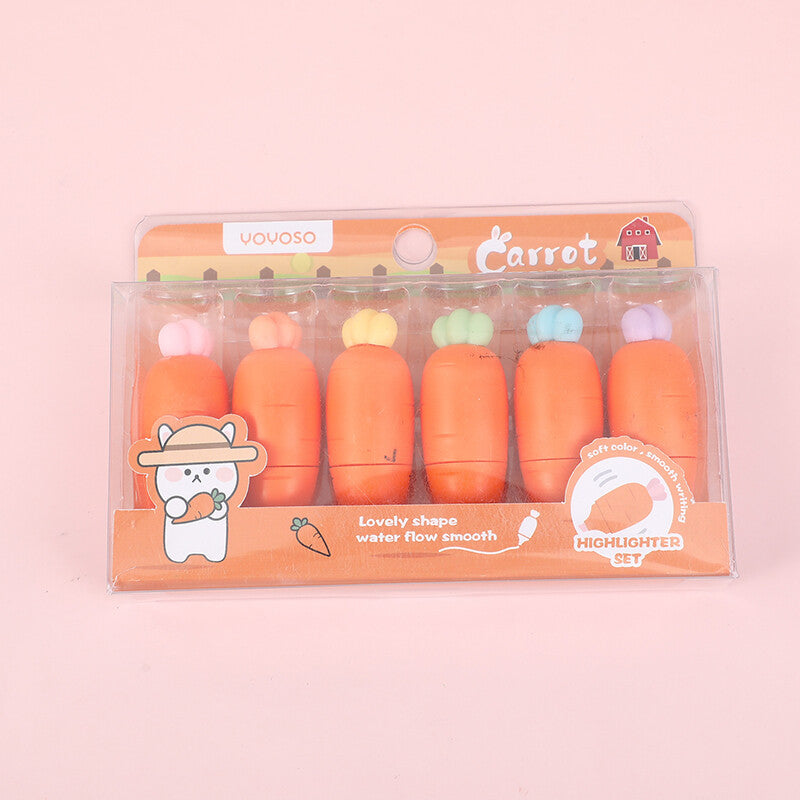Set di evidenziatori Carrot 6PCS
