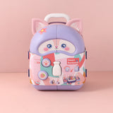 Zaino multifunzionale in volpe viola con tracolla, comprensivo di argilla colorata