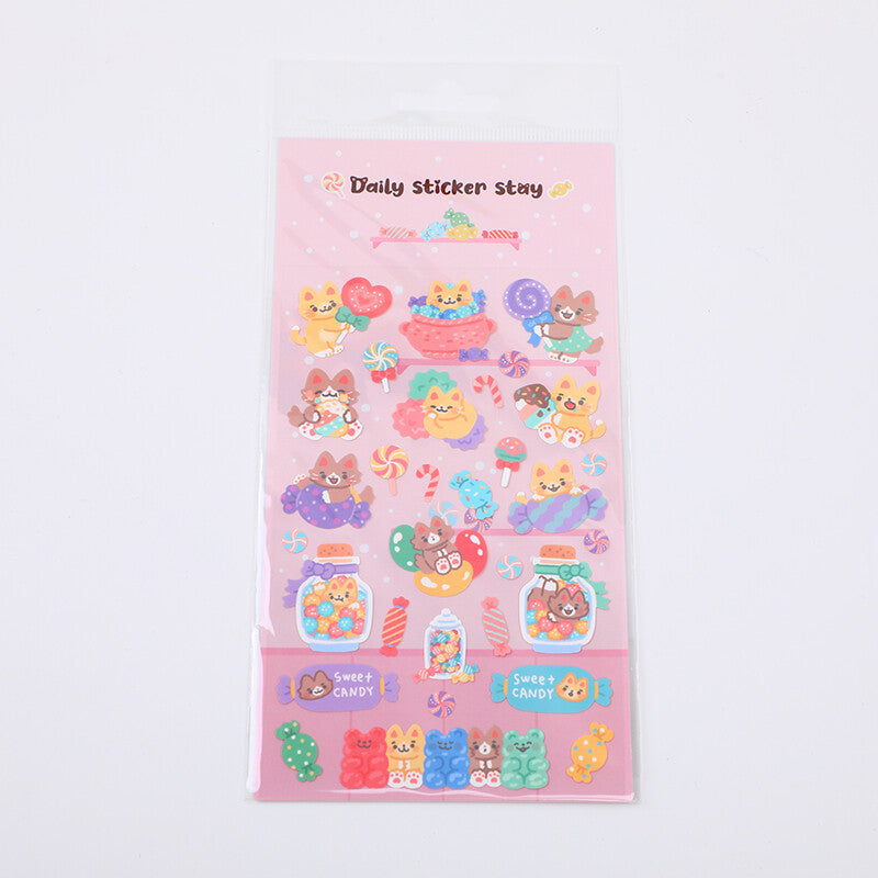 Adesivi a forma di gatto caramellato