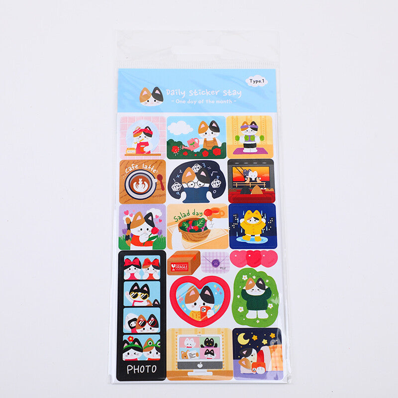 Adesivi Cat One Day of the Month Blu