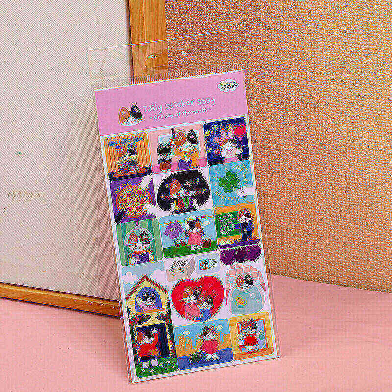 Adesivi rosa per un giorno del mese del gatto